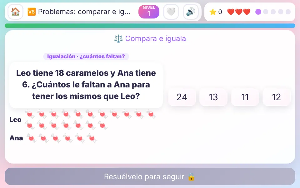 Captura de Problemas: comparar e igualar