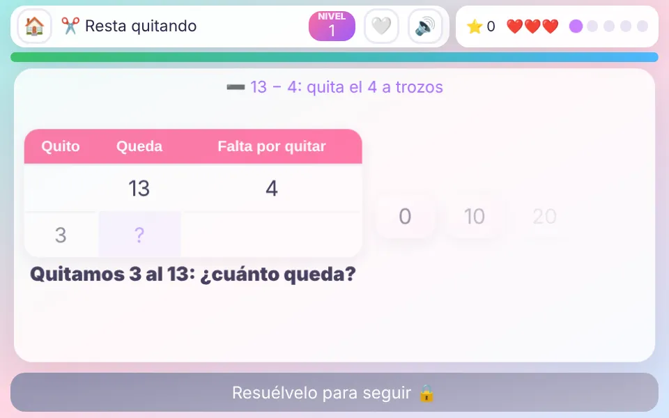 Screenshot of Take-away Subtraction